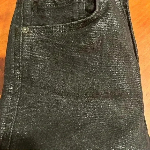 Free People x We The Free High Rise Coated Skinny Jeans Black 25 raw-cut hem - Picture 11 of 15